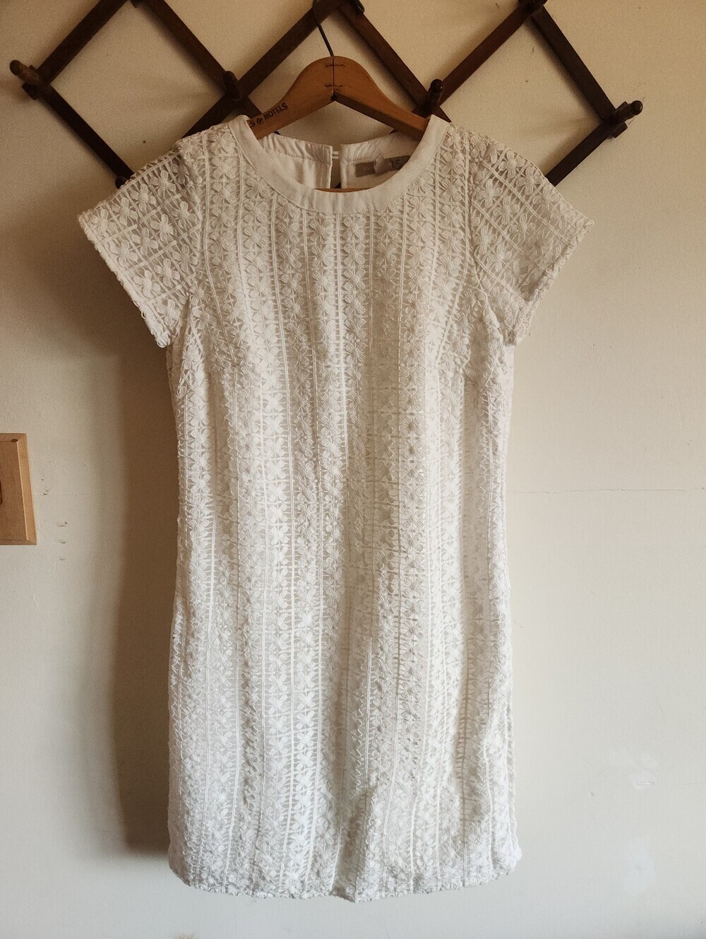 Nwt Banana Republic White Eyelet Mini Dress Lined Cotton Small 4